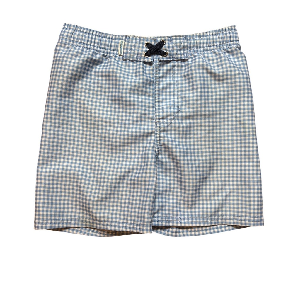 RuggedButts Swim Trunks‎ Kids Blue Good Gingham Checkered Mesh Lined SIZE 6